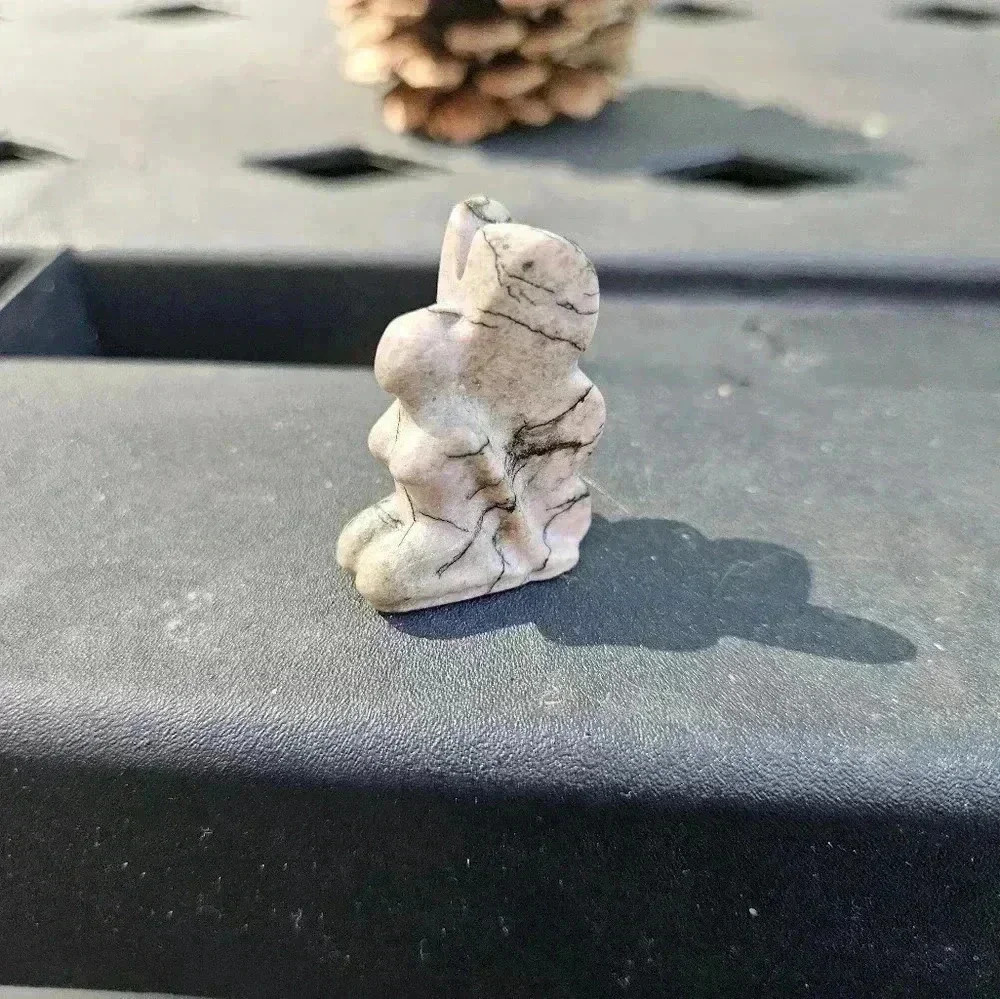 🔮 Pink Rhodonite Natural Crystal Fairy Stone Carving Figure